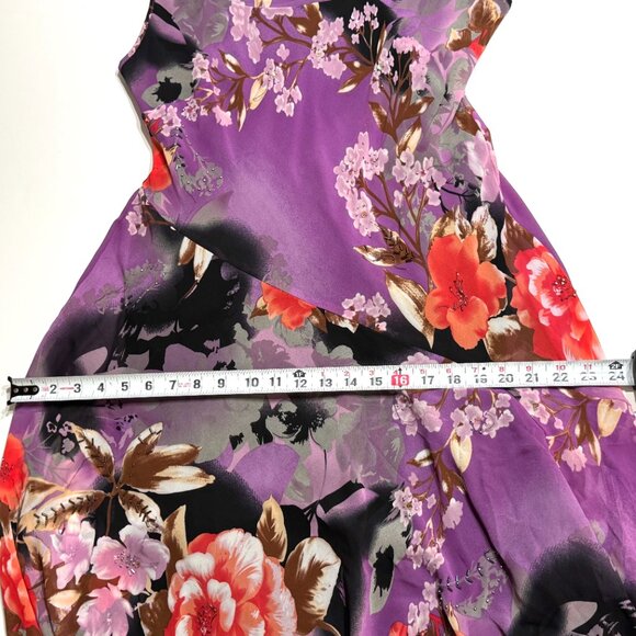 Vtg Y2K Floral Dress Asymmetrical Handkerchief Flutter Sleeve Fairy Whimsical - Picture 14 of 16